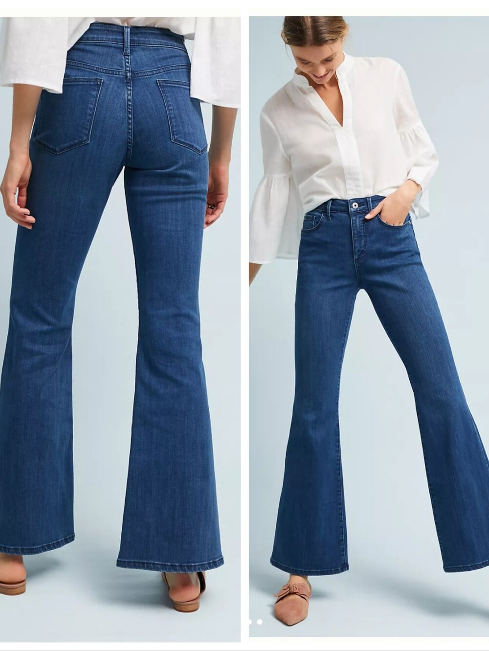 Anthropologie Pilcro High Rise Flare Stretch Jeans Women's 25 Button Fly Retro